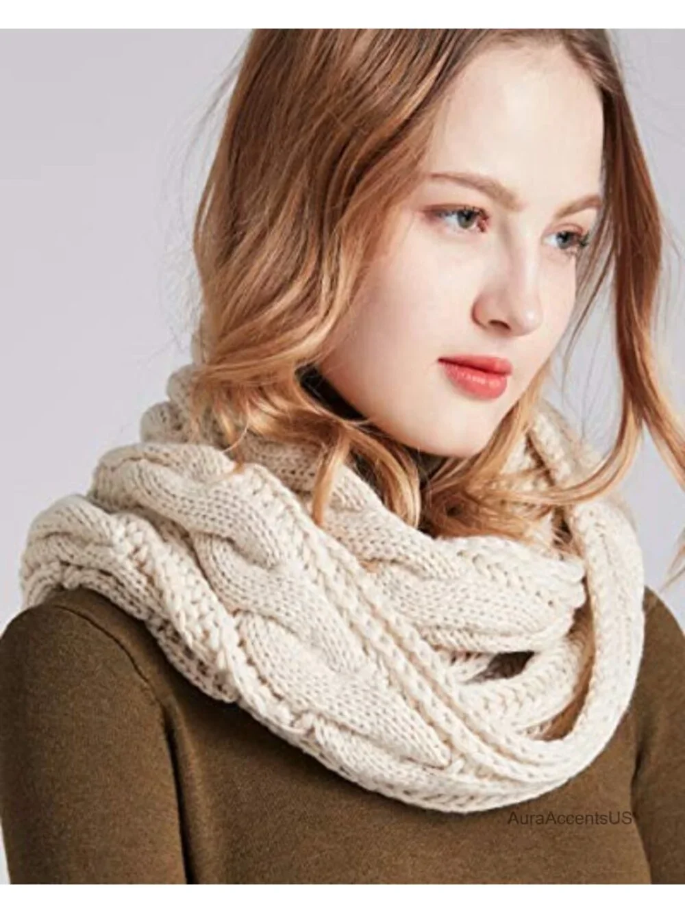 Thick Knit Infinity Circle Scarf Loop Winter Warm Acrylic